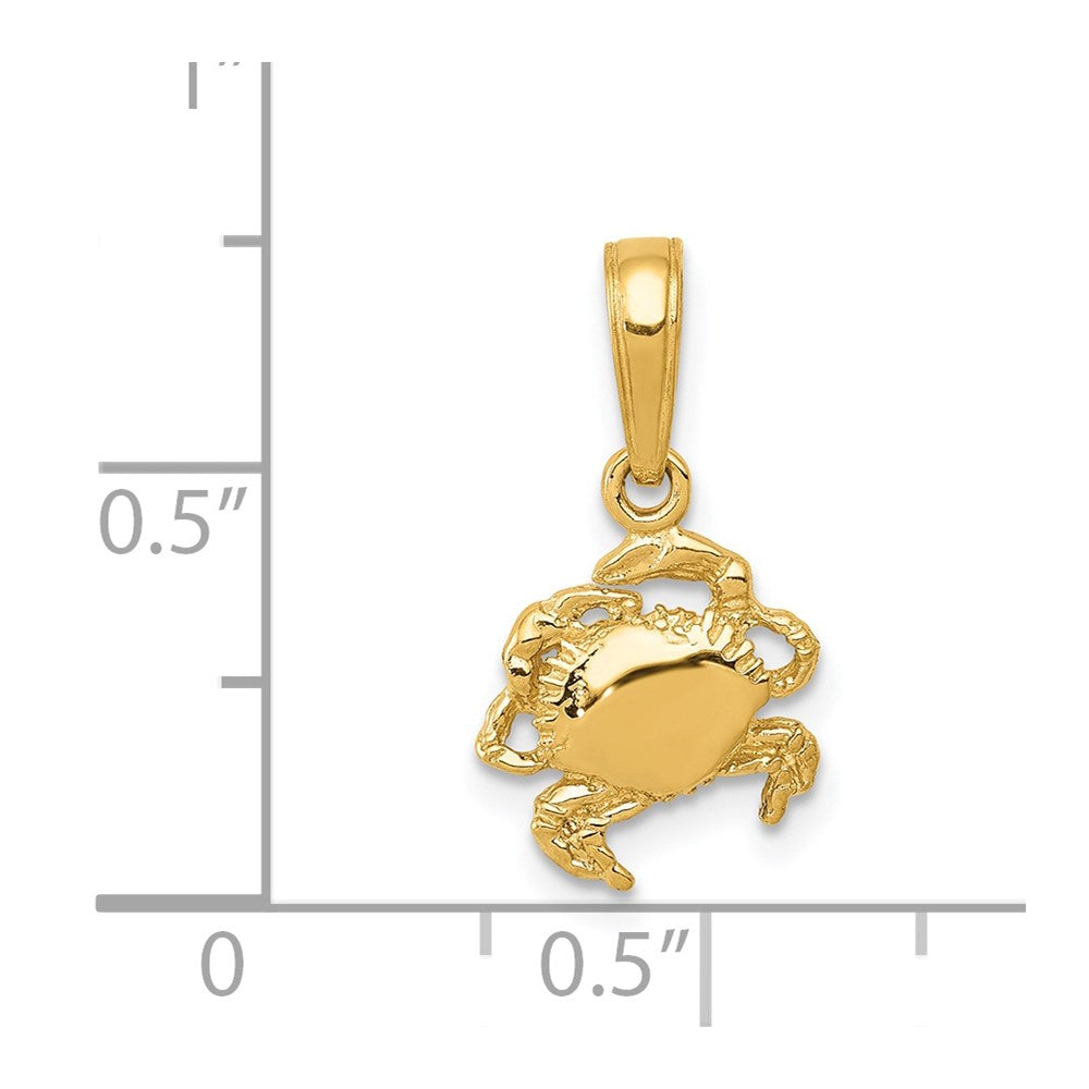 14k Crab Pendant