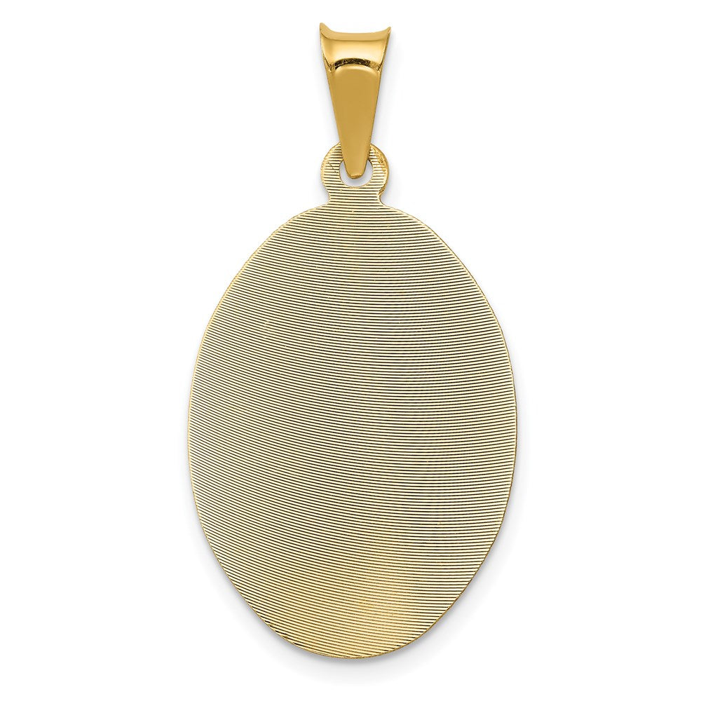 14K Polished D/C Of Guadalupe Oval Pendant