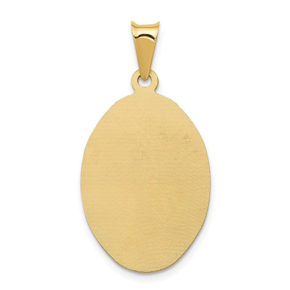 14K w/Rhodium D/C Of Guadalupe Oval Pendant