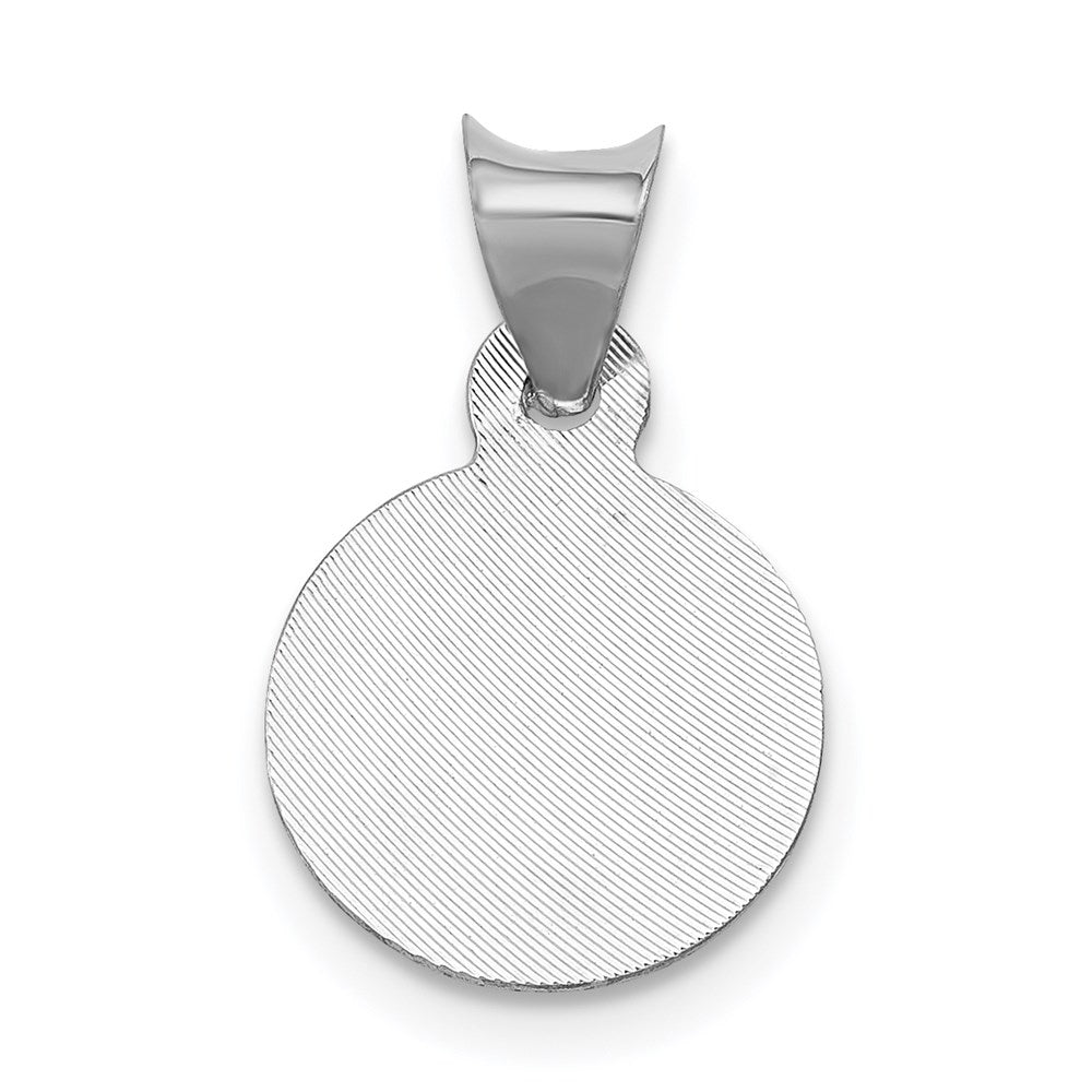 14k White Gold Our of Guadalupe Semi-solid Round Pendant
