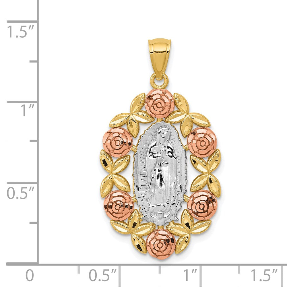 14K Two-Tone w/White Rhodium Of Guadalupe Pendant