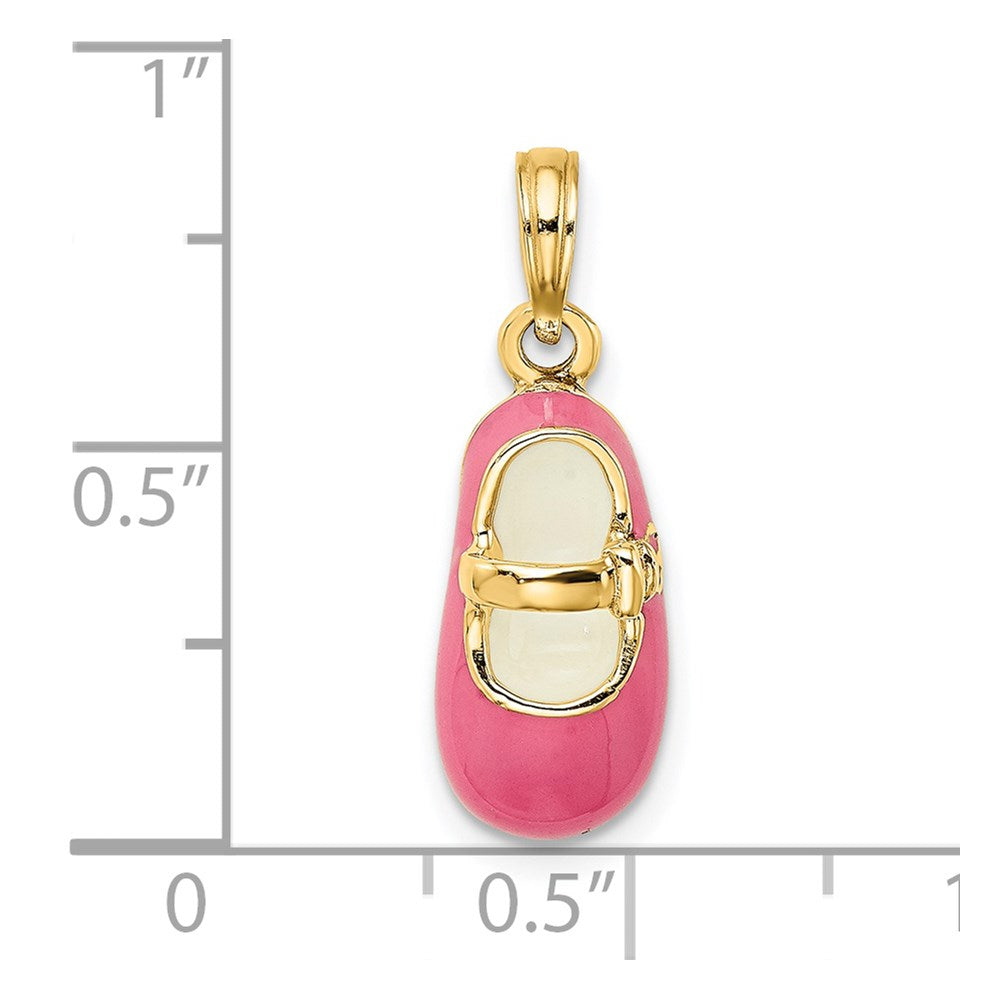 14K 3-D w/ Pink Enamel Shoe Charm