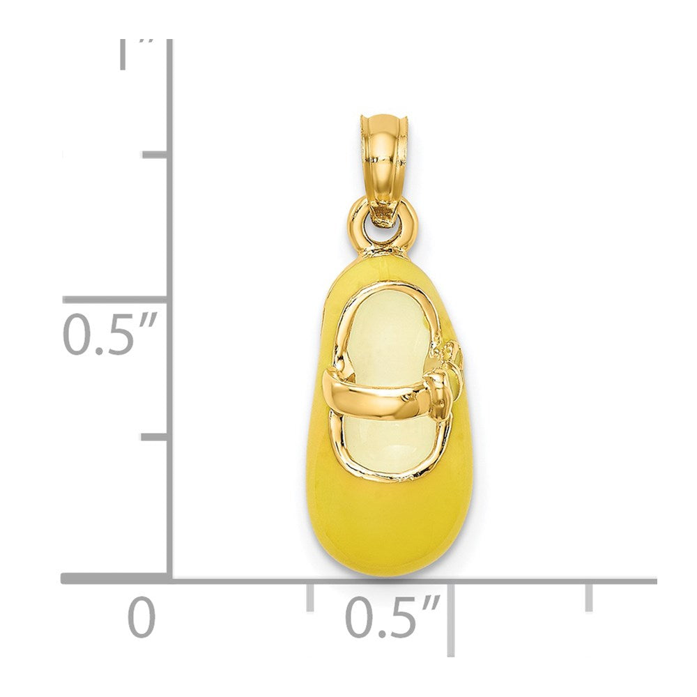 14K 3-D w/ Yellow Enamel Shoe Charm