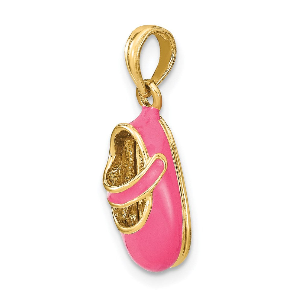 14K w/ Pink Enamel 3-D Shoe Charm