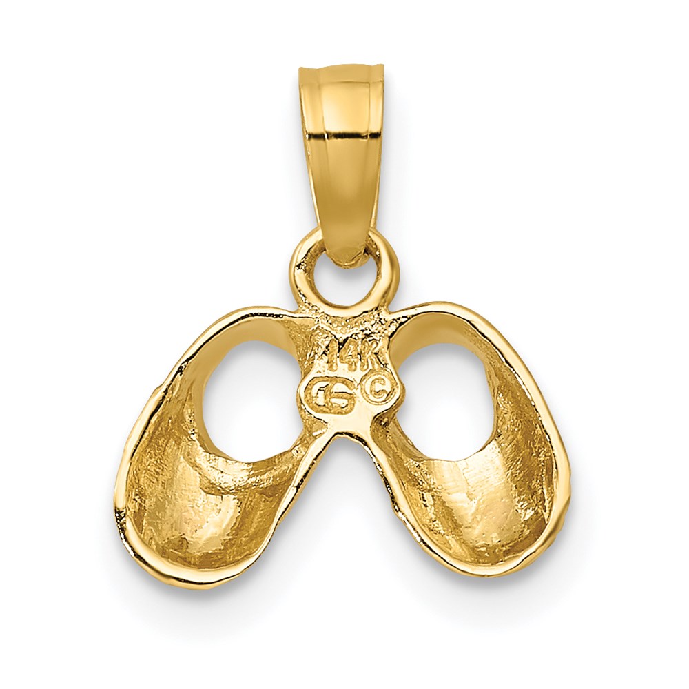 14k 3D Two-Tone Booties w/ Teddy Bear Charm