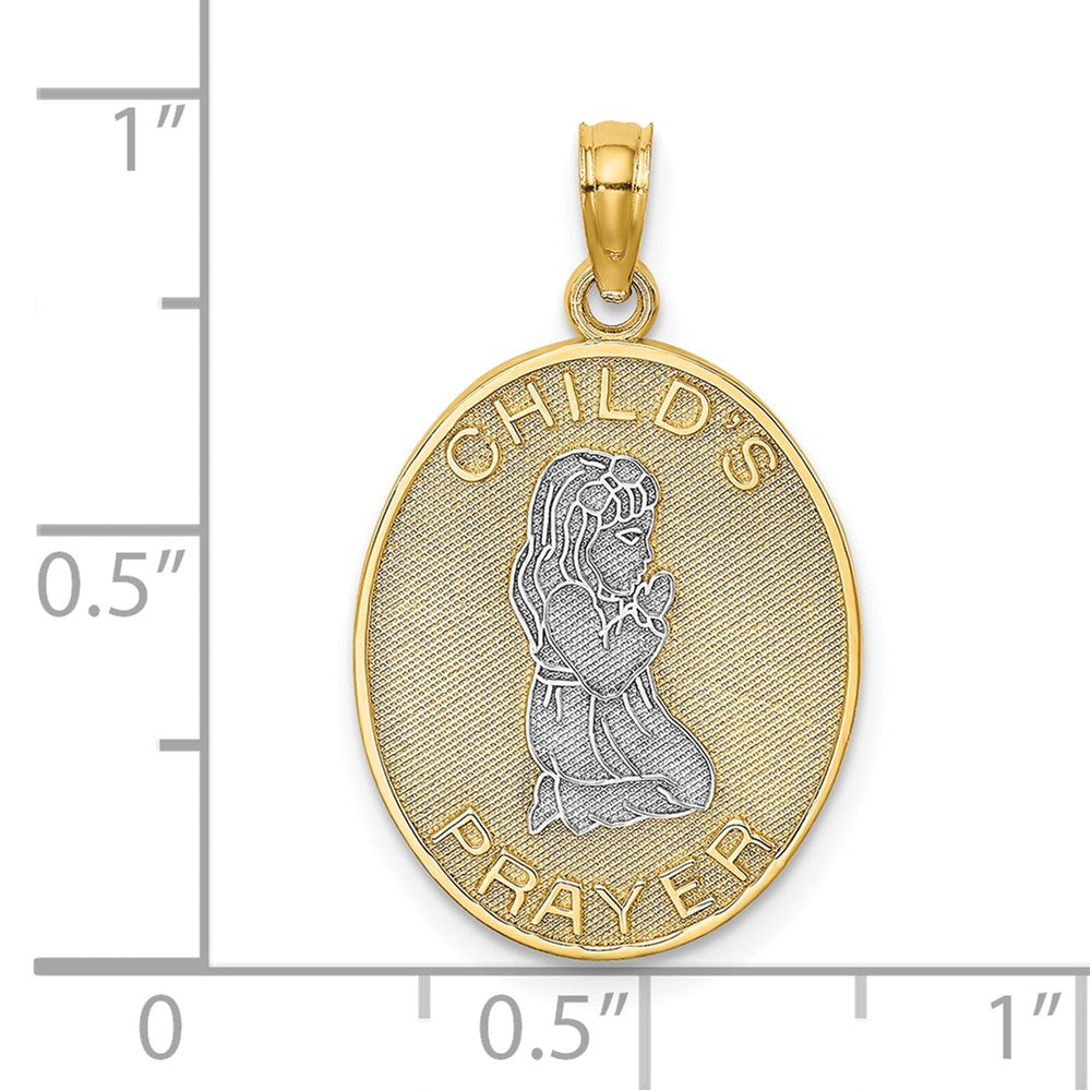 14k w/Rhodium Reversible PRAYER w/Girl Charm