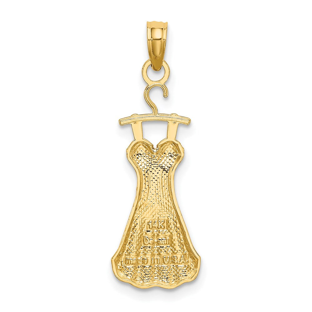 14K w/Rhodium Dress W/ Flower Charm