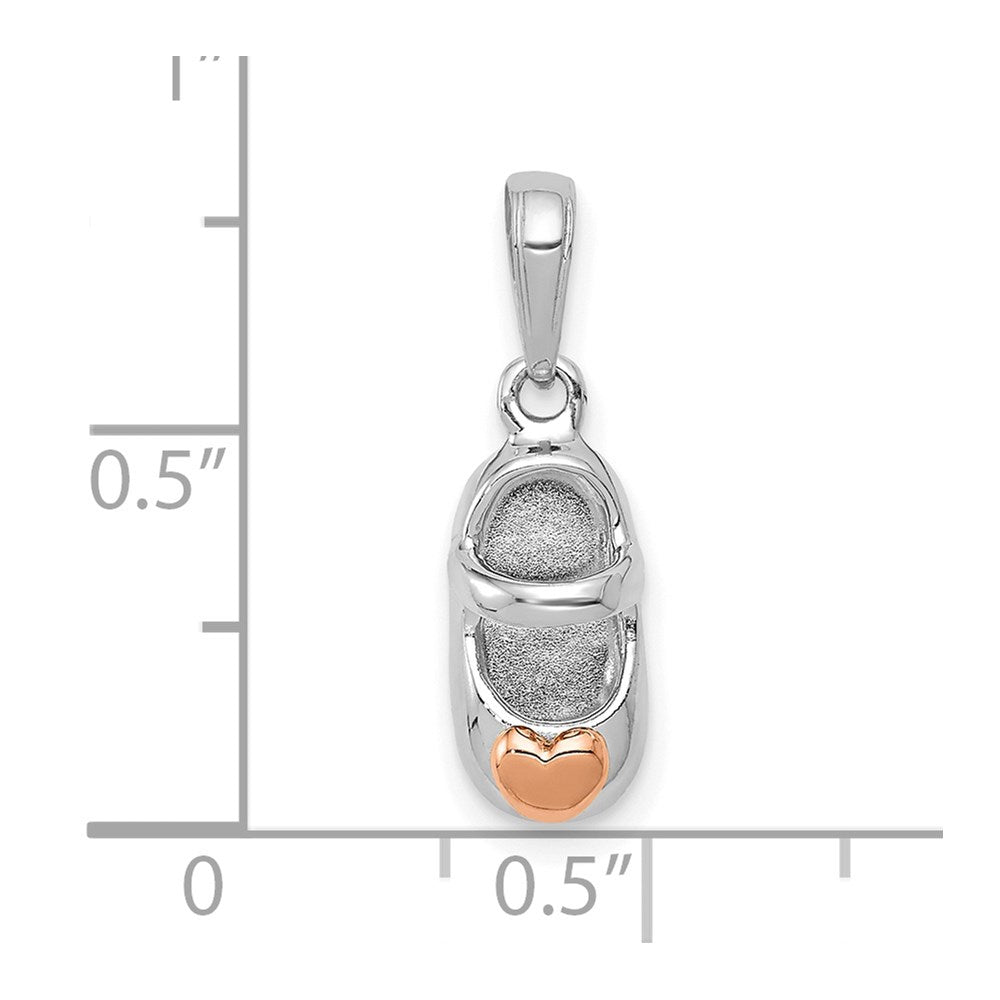 14k Two-tone White and Rose Gold Shoe Charm