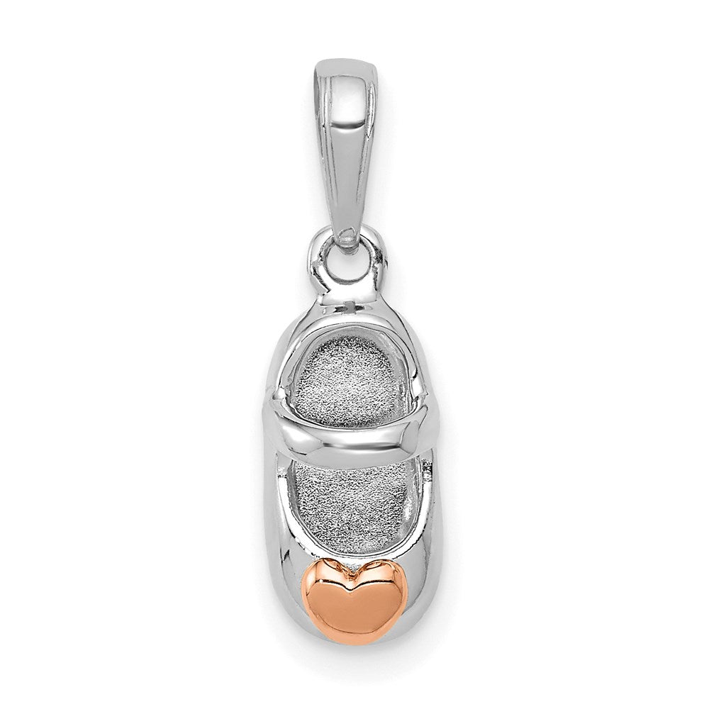 14k Two-tone White and Rose Gold Shoe Charm