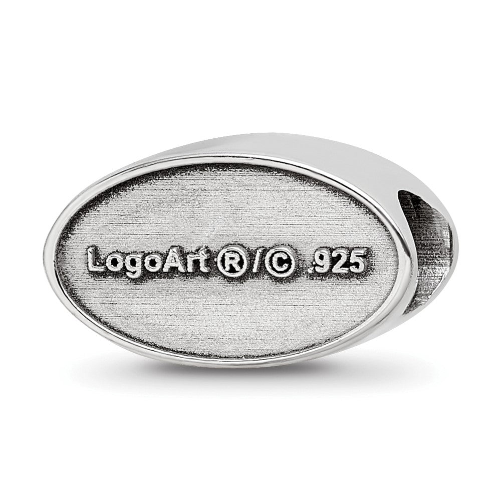 Sterling Silver Kappa Kappa Gamma Sorority Greek Letters Enameled Oval Bead