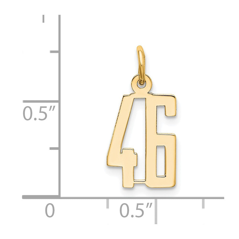 14k Small Elongated Number 46 Charm