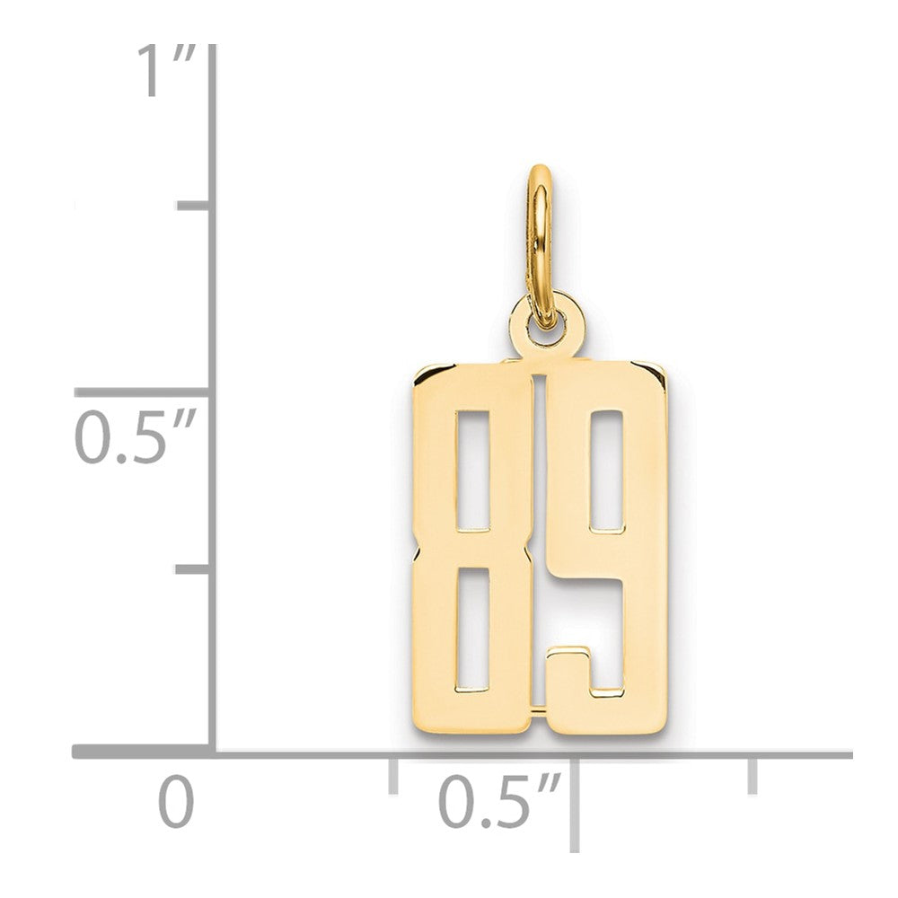14k Small Elongated Number 89 Charm