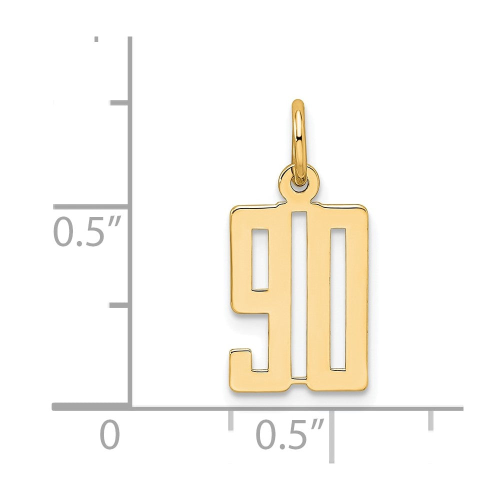 14k Small Elongated Number 90 Charm