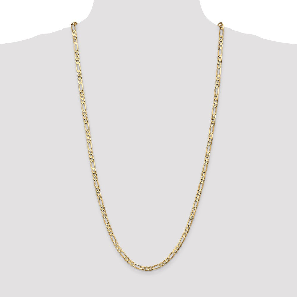 14K 30 inch 4.5mm Concave Open Figaro with Lobster Clasp Chain
