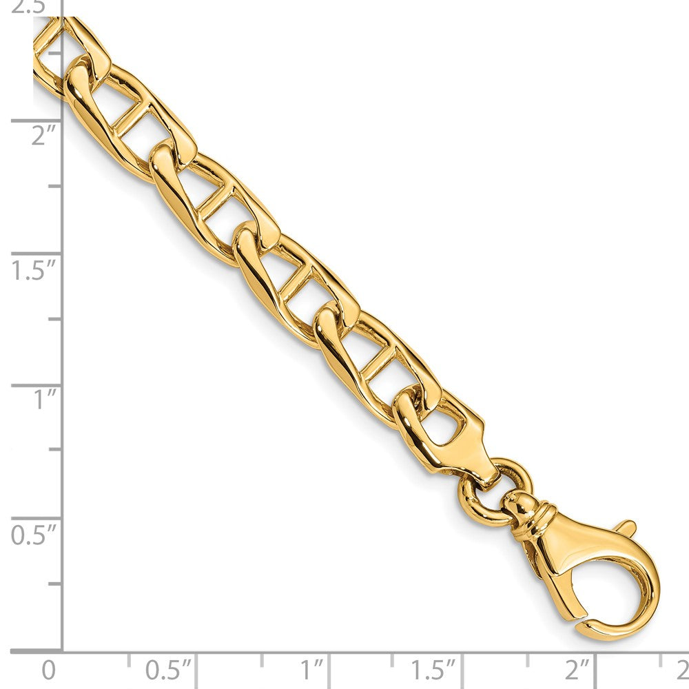 14K 20 inch 6.9mm Hand Polished Fancy Anchor Link with Fancy Lobster Clasp Chain