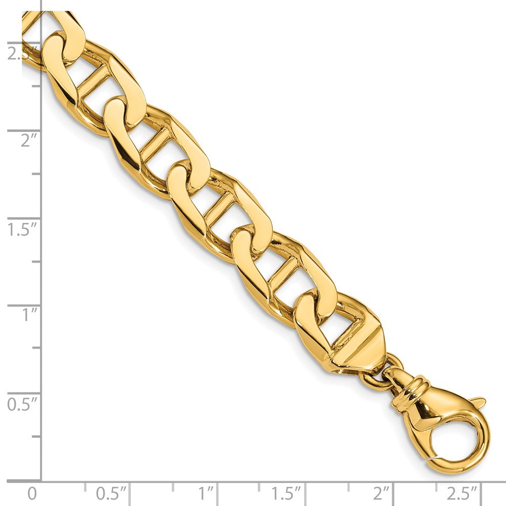 14K 22 inch 10.3mm Hand Polished Fancy Anchor Link with Fancy Lobster Clasp Chain