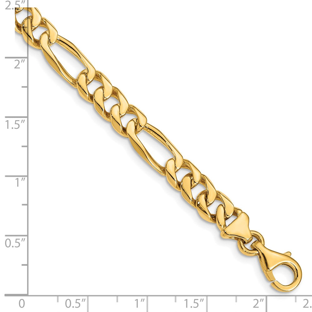 14K 20 inch 7mm Hand Polished Figaro Link with Fancy Lobster Clasp Chain