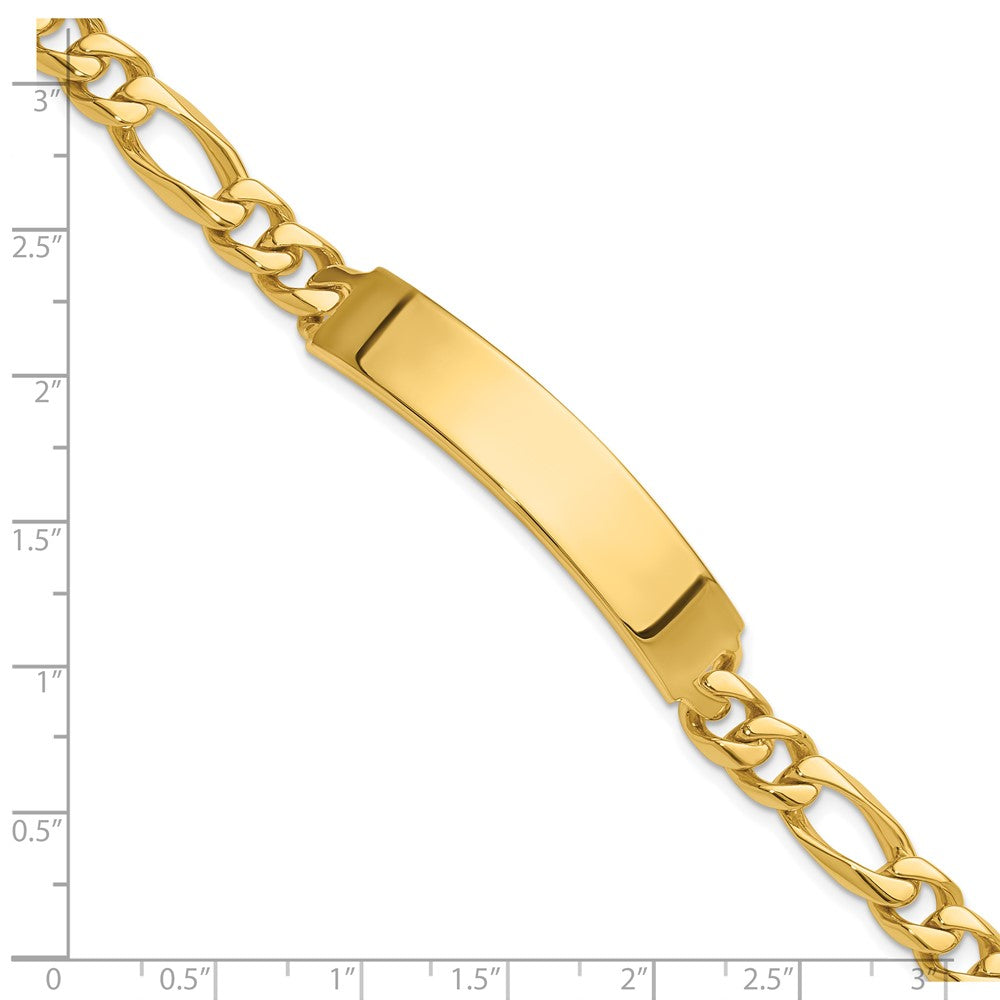 14k Hand-polished Figaro ID Bracelet