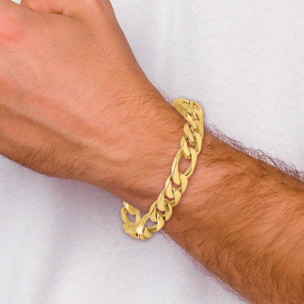 14K 18inch 10mm Hand Polished Figaro Link with Box Catch Clasp Chain