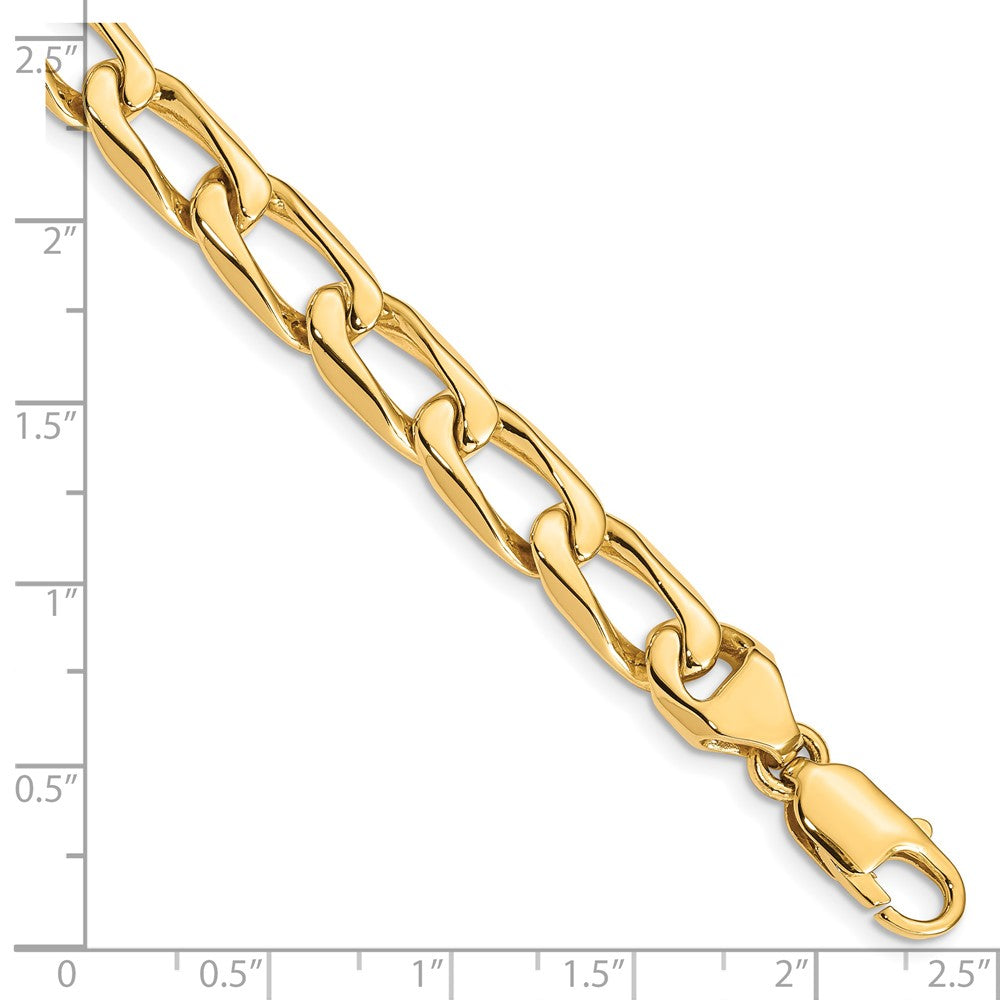 14K 20 inch 8.5mm Hand Polished Fancy Open Link with Lobster Clasp Chain