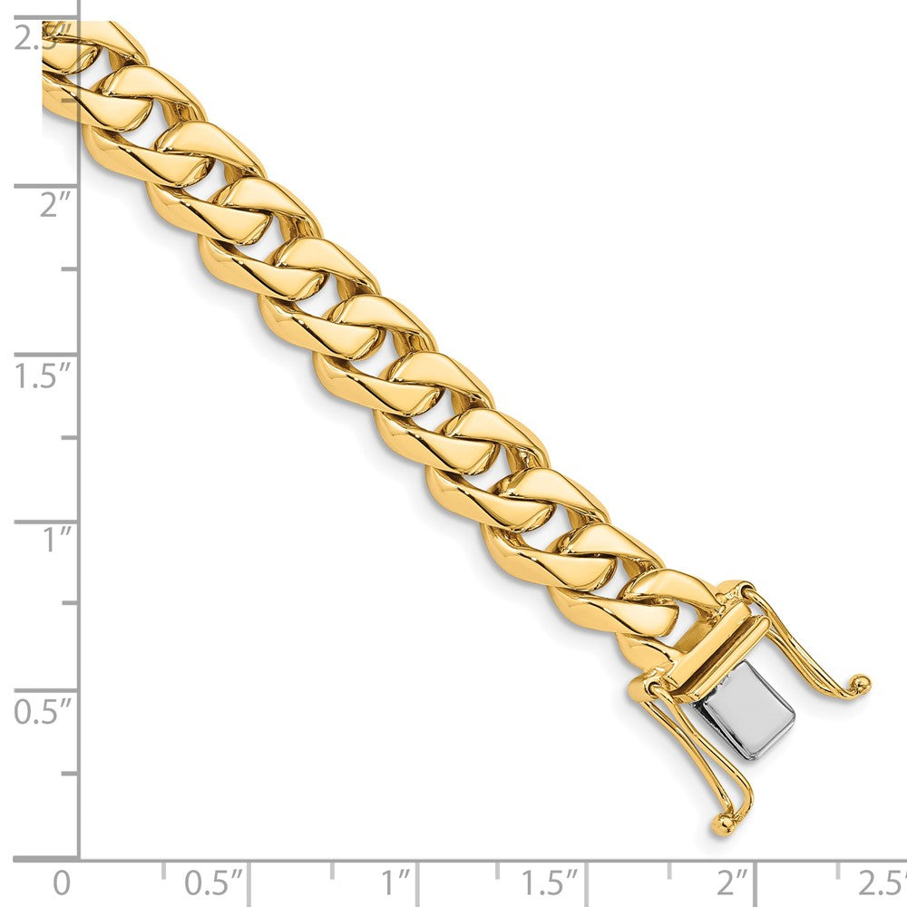 14K 20 inch 8.5mm Hand Polished Fancy Traditional Link with Box Catch Clasp Chain
