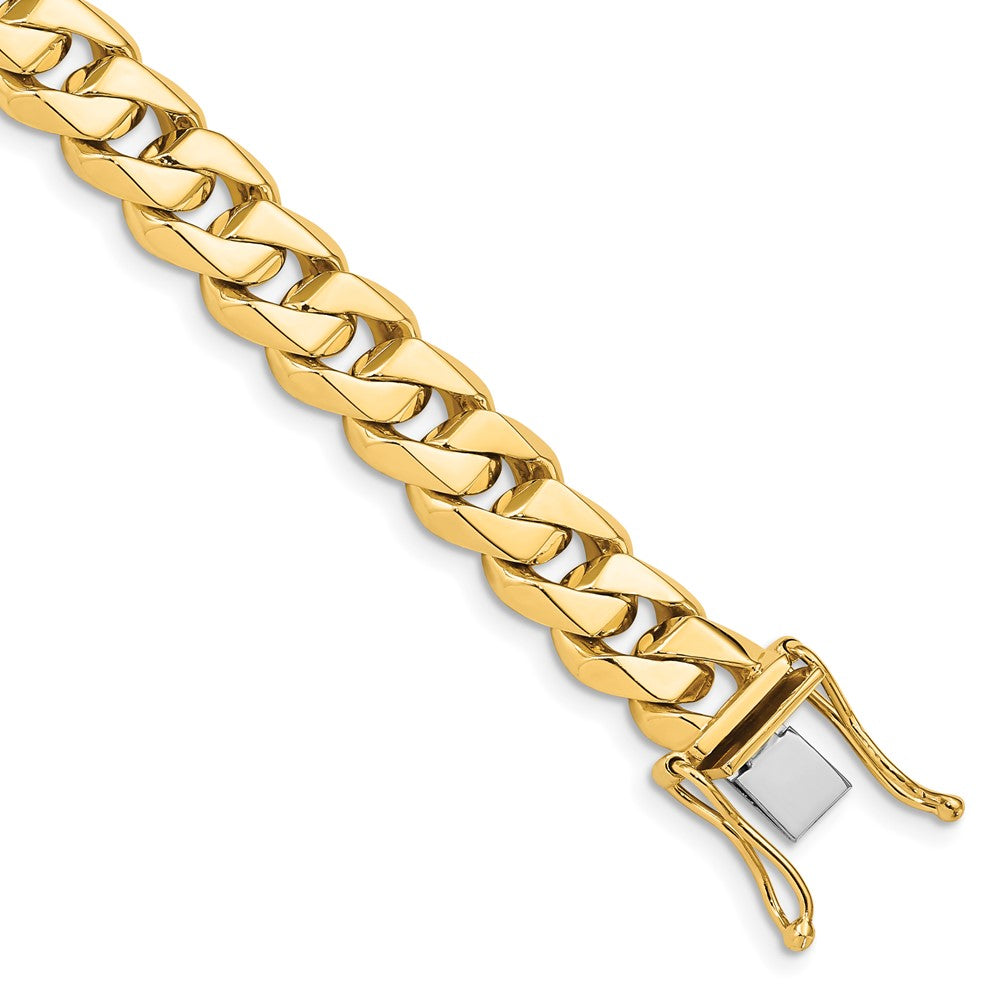 14K 24 inch 8.6mm Hand Polished Fancy Traditional Link with Box Catch Clasp Chain