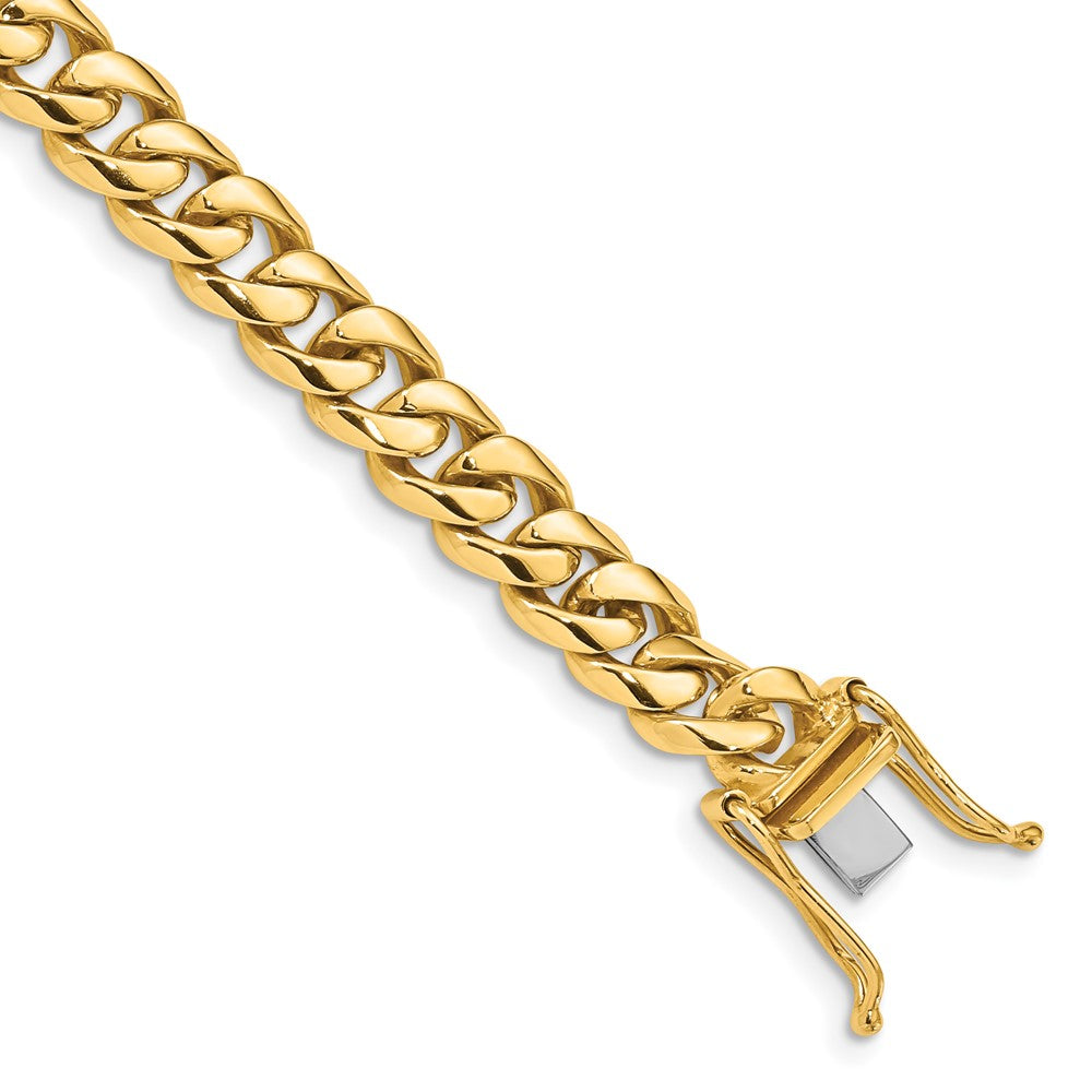 14K 22 inch 7.25mm Hand Polished Rounded Curb Link with Box Catch Clasp Chain