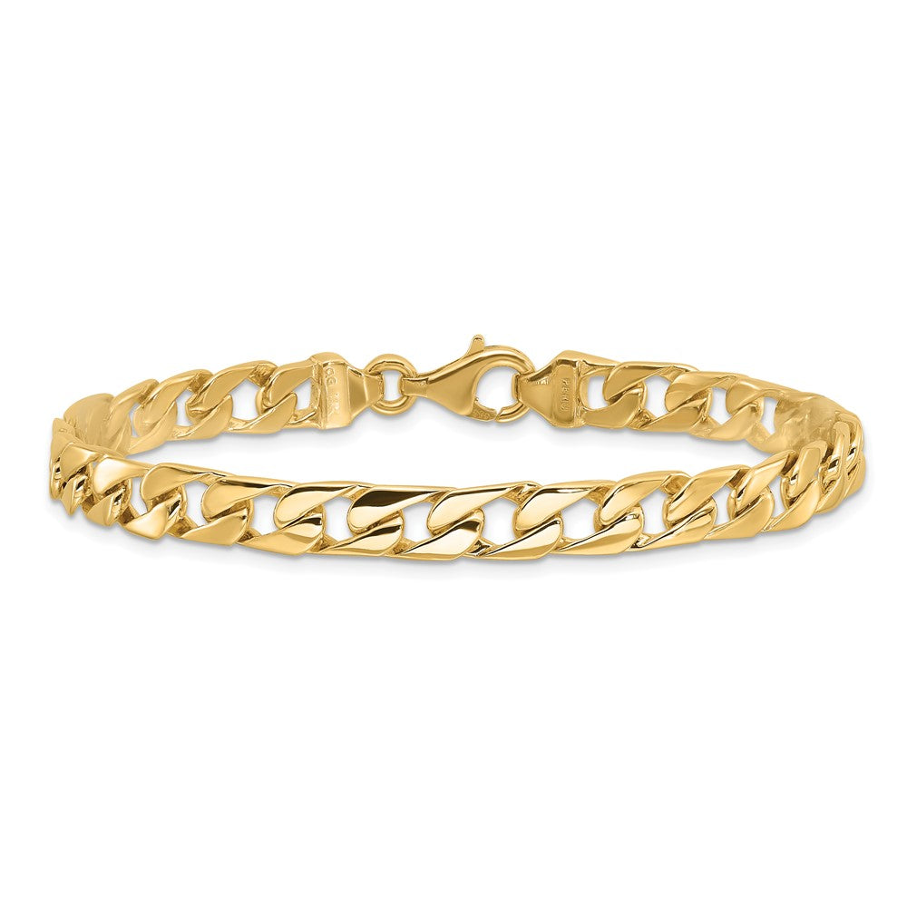 14K 20 inch 6.5mm Hand Polished Fancy Link with Lobster Clasp Chain