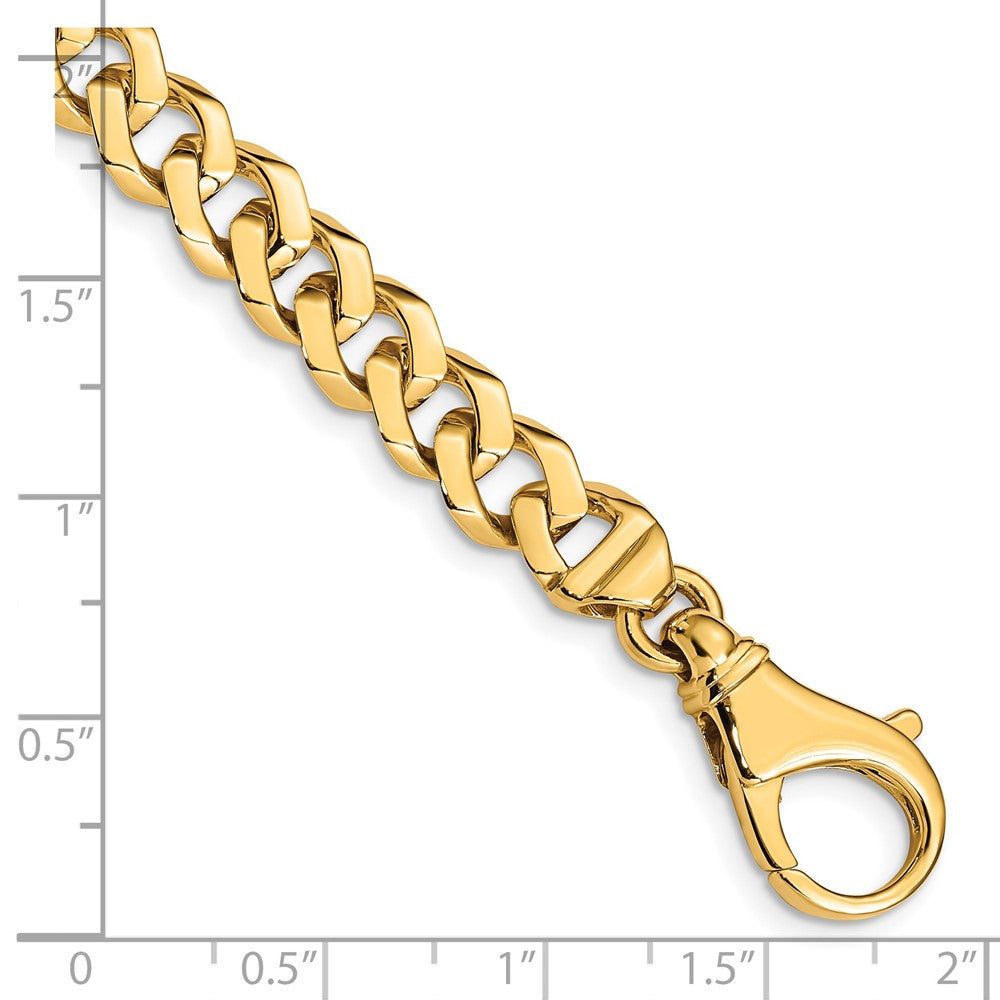 14K 24 inch 8mm Hand Polished Fancy Link with Fancy Lobster Clasp Chain