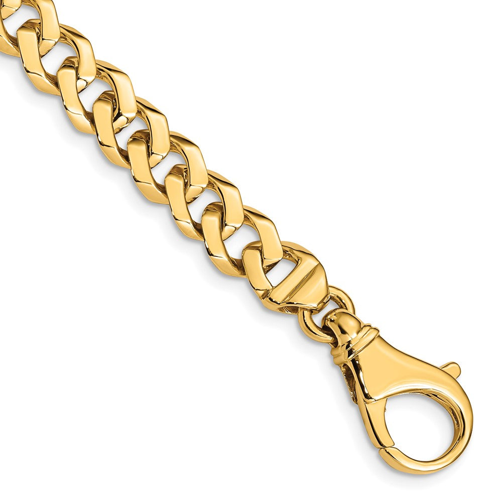 14K 24 inch 8mm Hand Polished Fancy Link with Fancy Lobster Clasp Chain