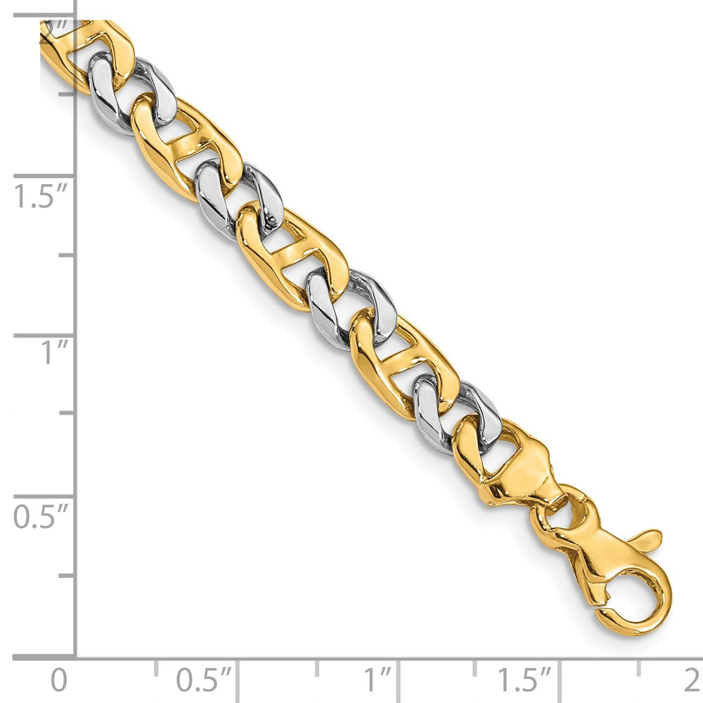 14K Two-tone 18 inch 5.6mm Hand Polished Fancy Link with Fancy Lobster Clasp Chain