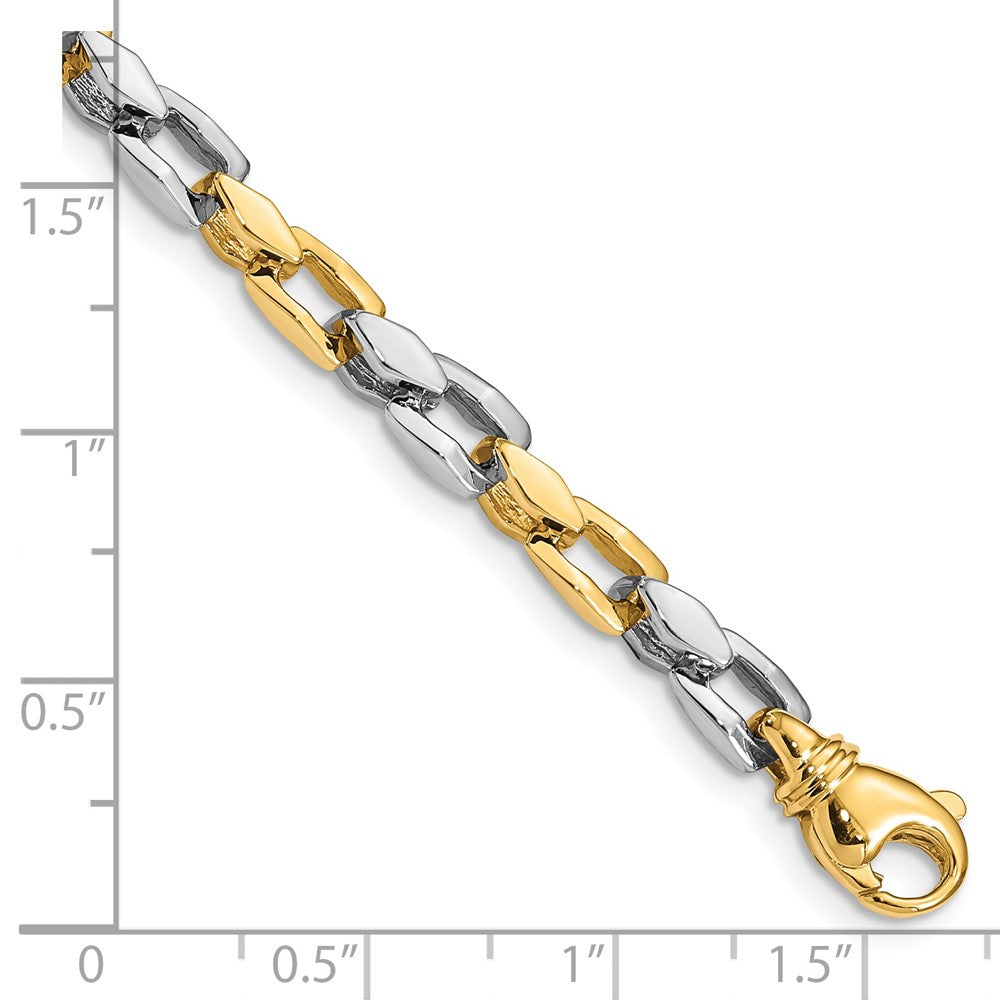 14K Two-tone 22inch 4.5mm Hand Polished Fancy Link with Fancy Lobster Clasp Chain