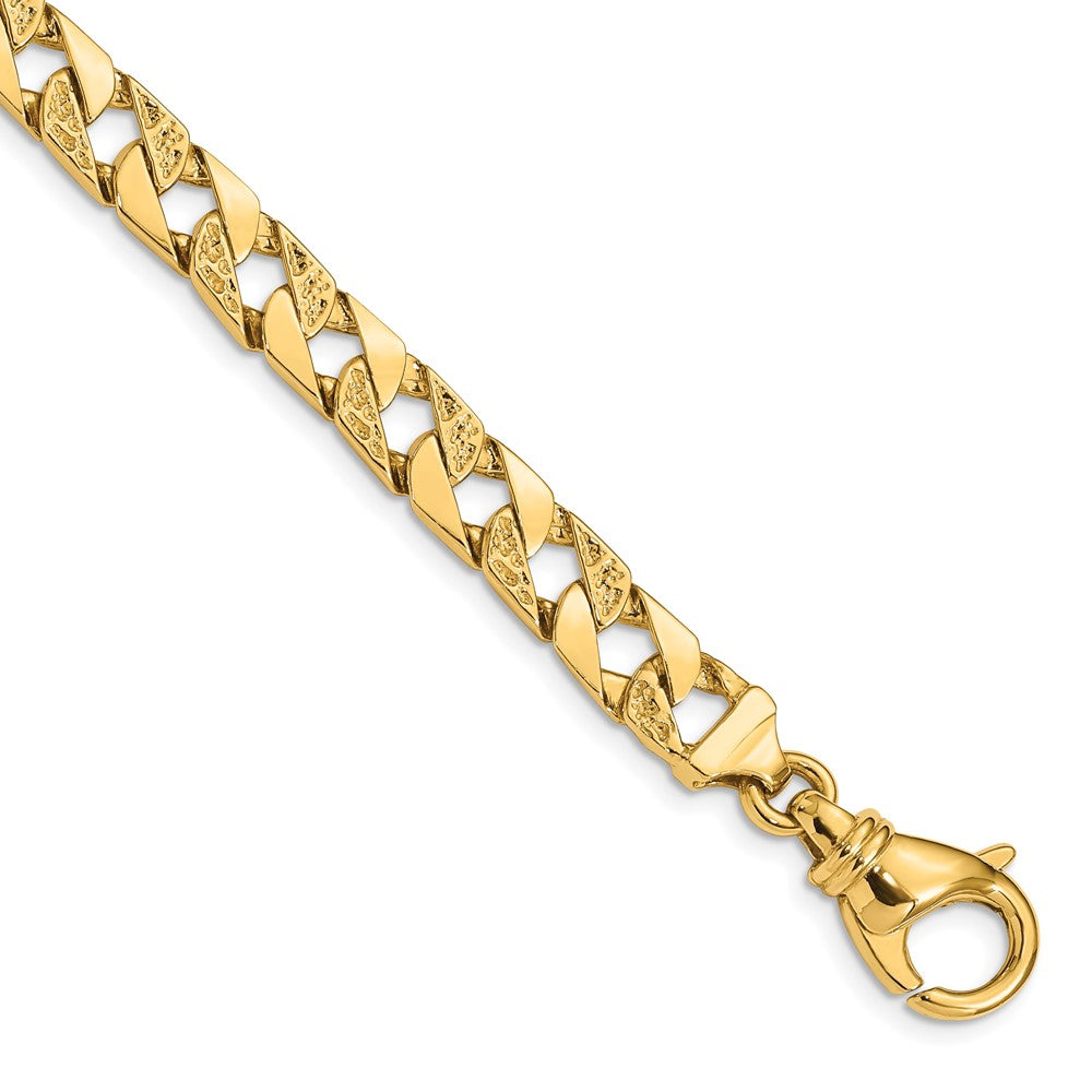 14K 20 inch 7.5mm Hand Polished Fancy Link with Fancy Lobster Clasp Chain