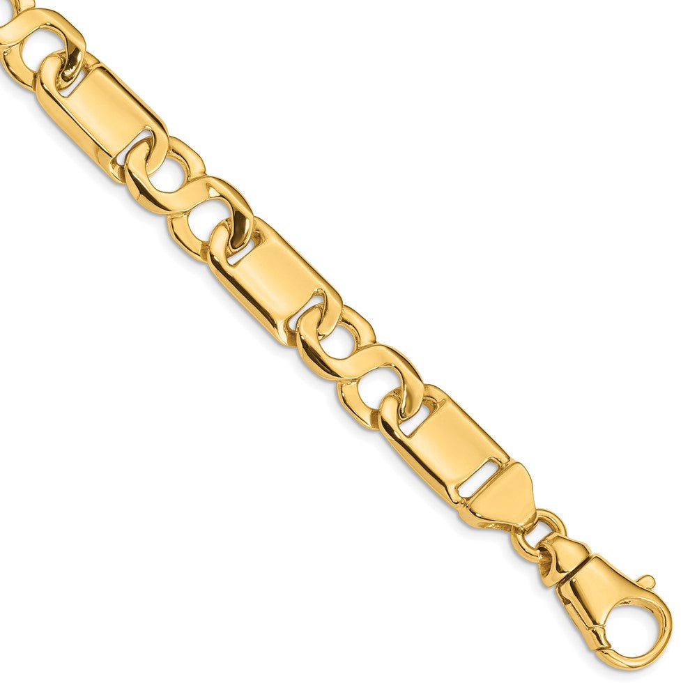 14K 20 inch 10.4mm Hand Polished Fancy Link with Fancy Lobster Clasp Chain