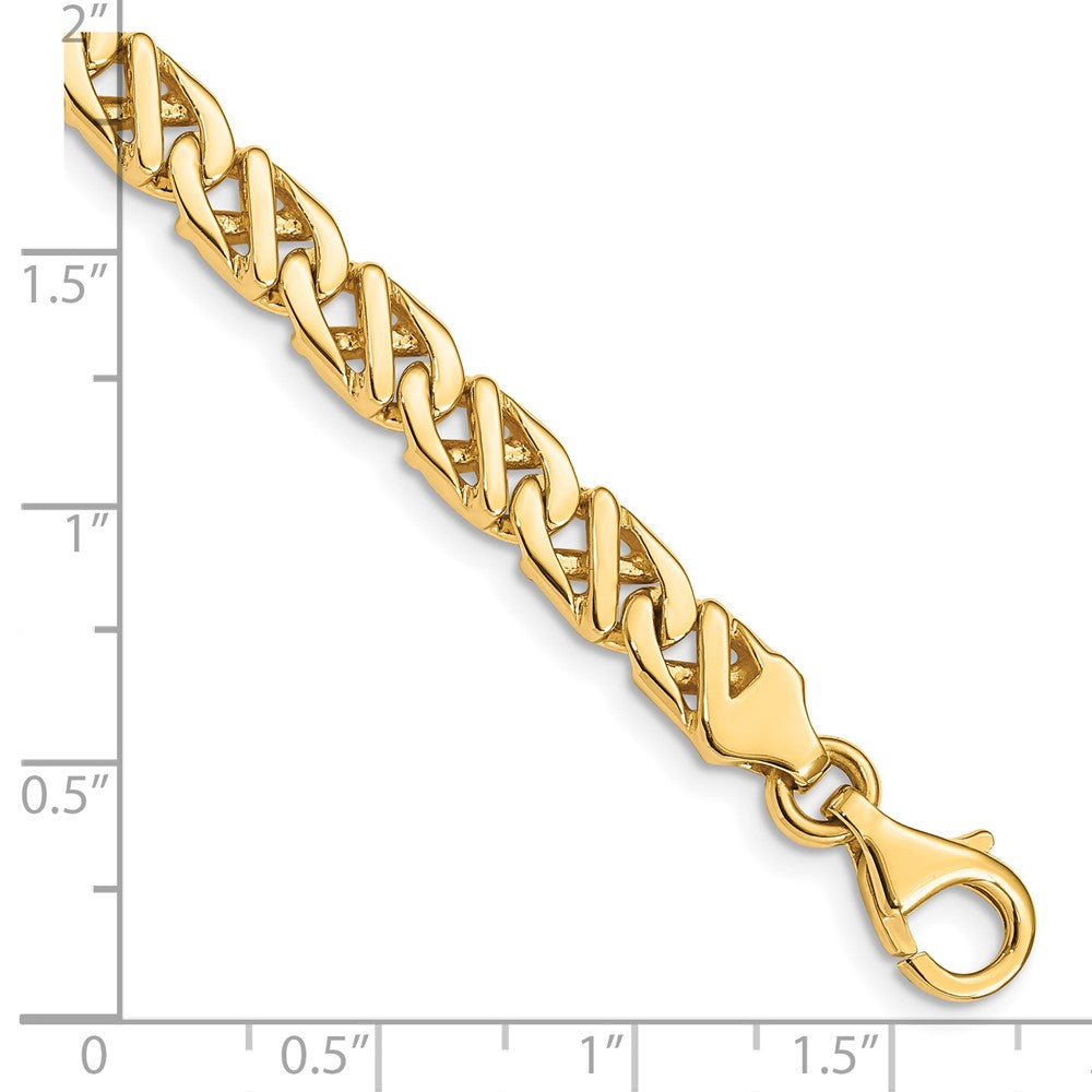 14K 18 inch 6.1mm Hand Polished Fancy Link with Fancy Lobster Clasp Chain