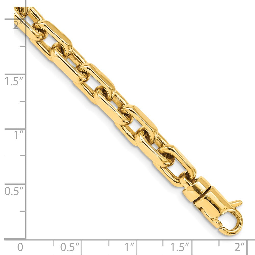 14K 24 inch 7mm Hand Polished Fancy Link with Lobster Clasp Chain