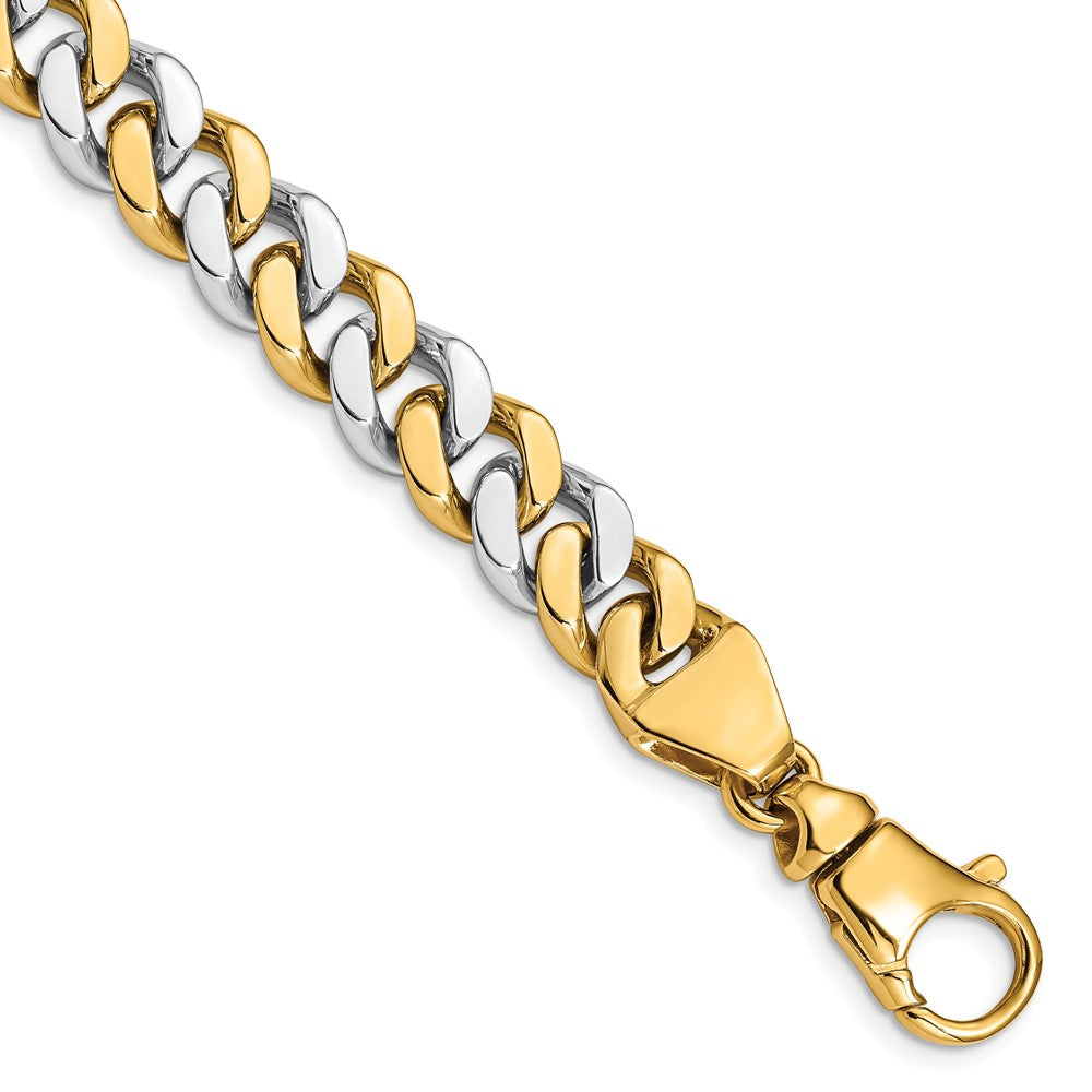 14K Two-tone 20 inch 10mm Hand Polished Fancy Link with Fancy Lobster Clasp Chain
