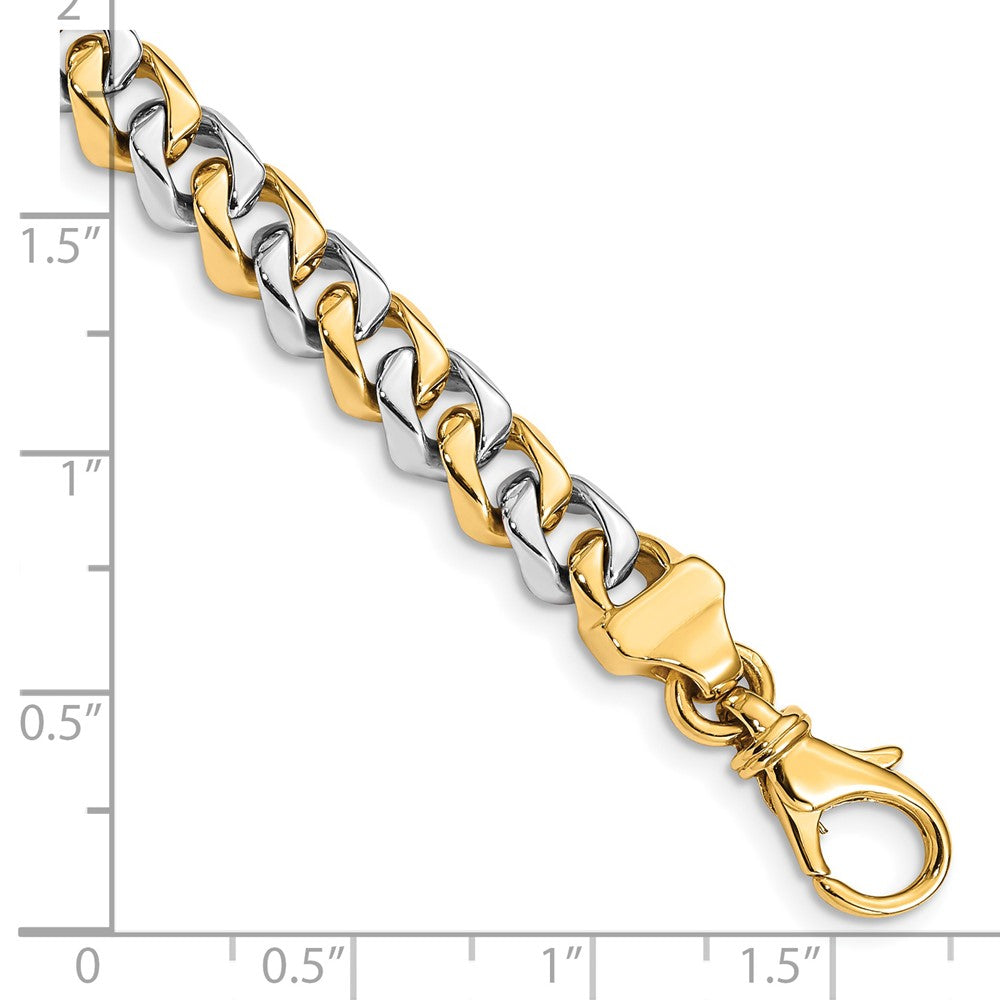 14K Two-tone 22 inch 6.85mm Hand Polished Fancy Link with Fancy Lobster Clasp Chain