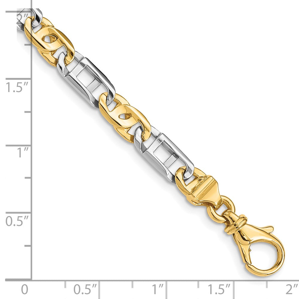 14K Two-tone 22 inch 5.5mm Hand Polished Fancy Link with Fancy Lobster Clasp Chain