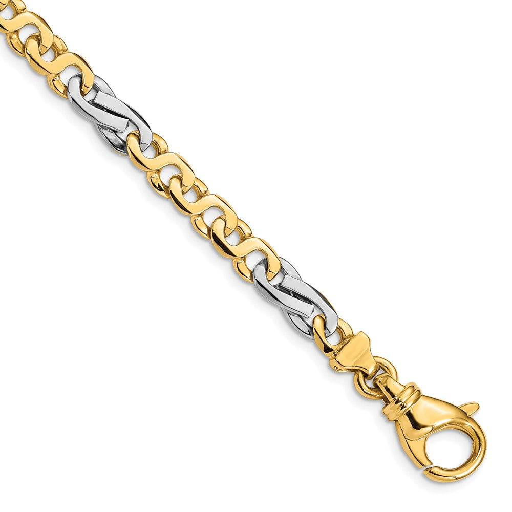 14K Two-tone 22 inch 5.8mm Hand Polished Fancy Link with Fancy Lobster Clasp Chain