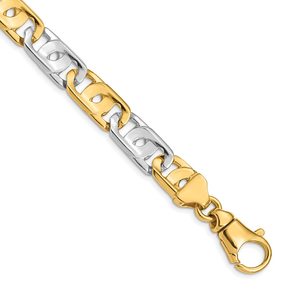 14K Two-tone 22 inch 10mm Hand Polished Fancy Link with Fancy Lobster Clasp Chain