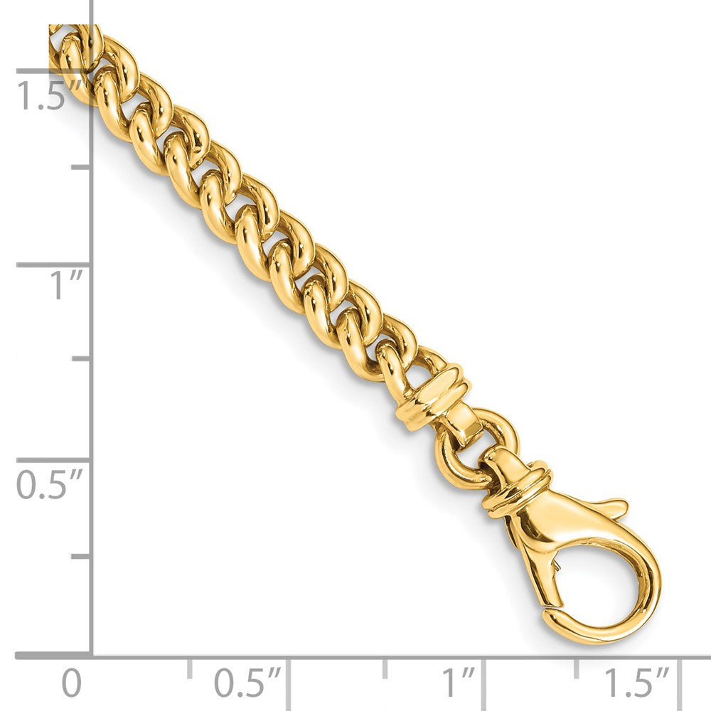14K 20 inch 4.5mm Hand Polished Fancy Link with Fancy Lobster Clasp Chain