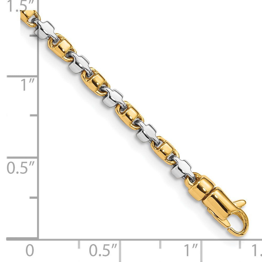 14K Two-tone 24 inch 2.6mm Hand Polished Fancy Link with Lobster Clasp Chain