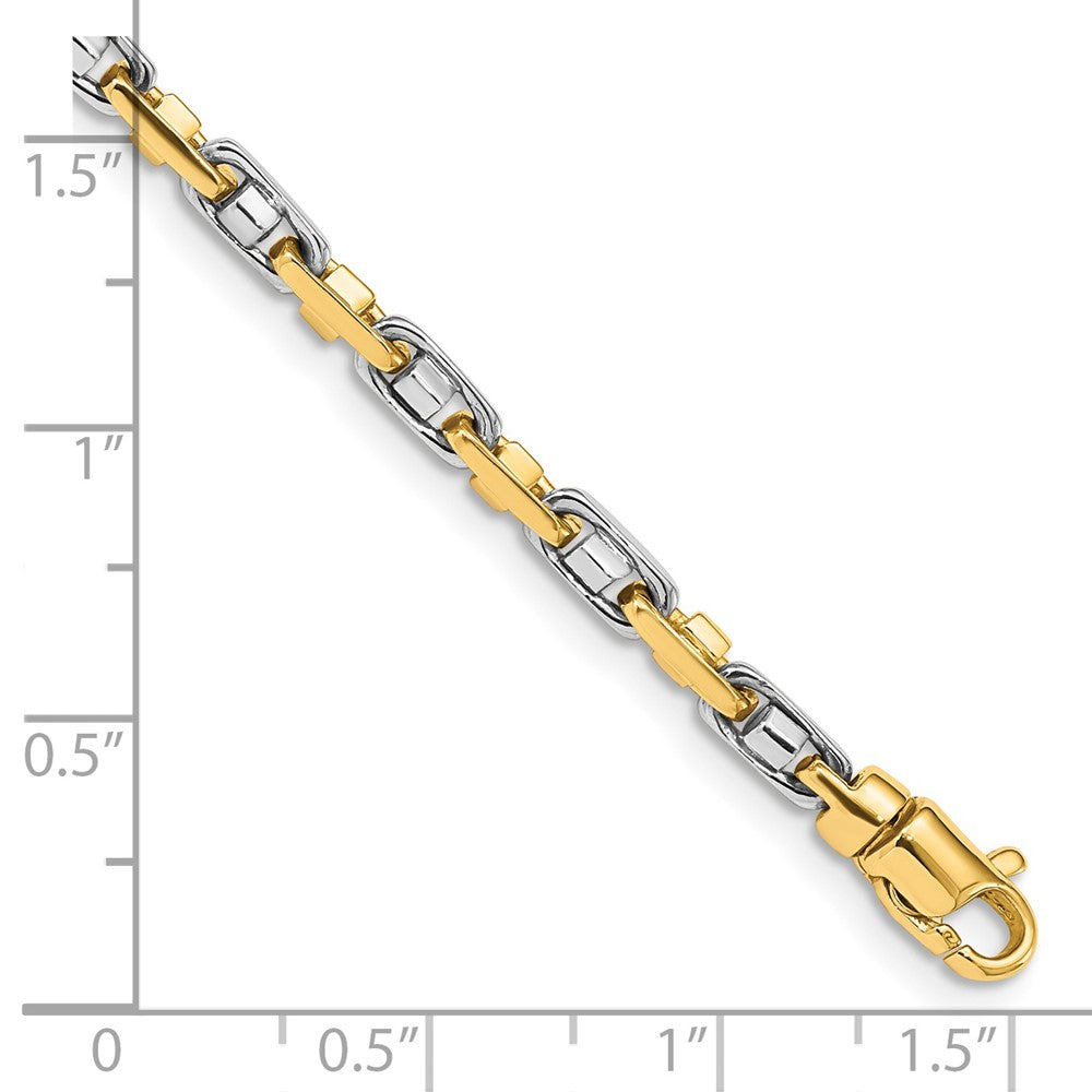 14K Two-tone 24 inch 3.5mm Fancy Link with Lobster Clasp Chain