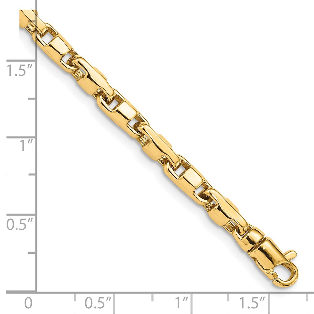 14K 18 inch 4mm Hand Polished Fancy Link with Lobster Clasp Chain