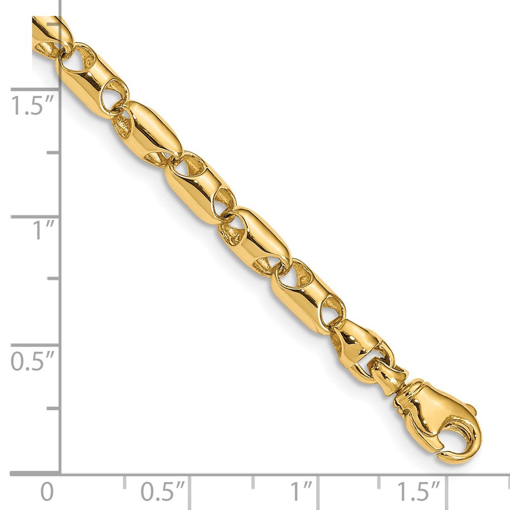 14K 20 inch 4.1mm Fancy Barrel Link with Fancy Lobster Clasp Chain