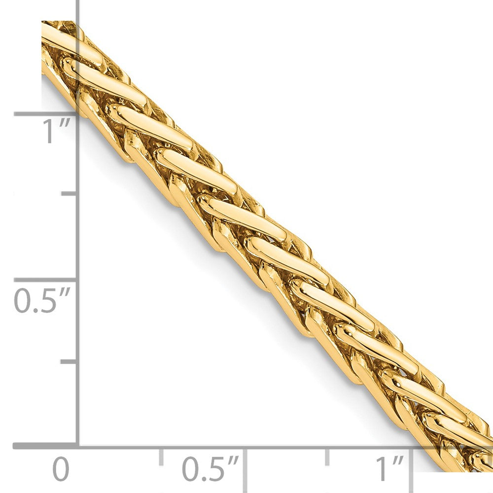 14K 24 inch 4.4mm Hand Polished Flat-Edged Woven Link with Lobster Clasp Chain
