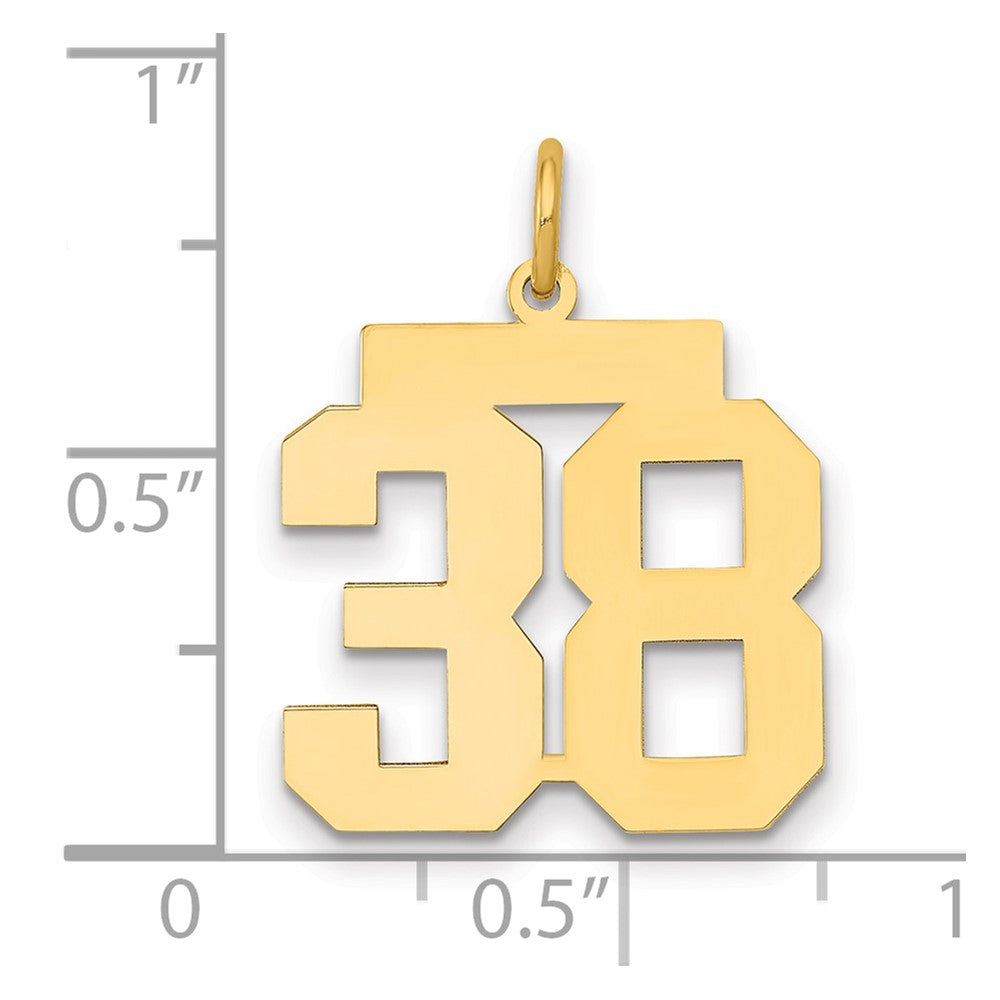 14k Medium Polished Number 38 Charm