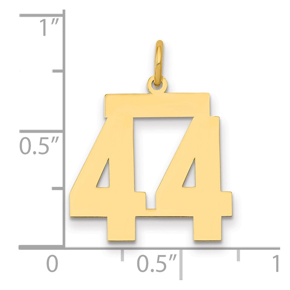 14k Medium Polished Number 44 Charm
