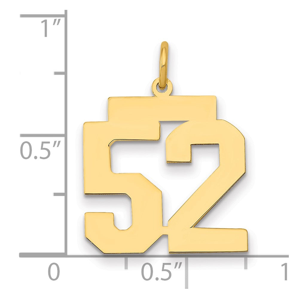 14k Medium Polished Number 52 Charm